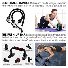 Load image into Gallery viewer, Ab Roller Wheel, 10-In-1 Ab Exercise Wheels Kit with Resistance Bands, Knee Mat, Jump Rope, Push-Up Bar (Blue)
