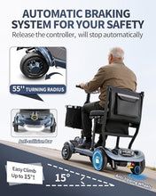 Load image into Gallery viewer, Ecomobi Light Weight Mobility Scooter for Seniors &amp; Adults, 12–30 Mile Range, Foldable Airline Approved Portable 4 Wheel Motorized Scooter with Removable Lithium Battery, 300 lb Capacity, MS01F Gray
