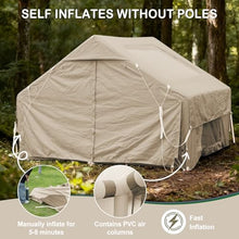 Load image into Gallery viewer, Blow Up Tent with Skylight and Stove Jack,4-6 Person Inflatable Camping Hot Tent with Pump,Easy Setup Family Camping Tent 4 Season Waterproof Outdoor Tents,Beige
