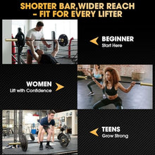 Load image into Gallery viewer, Mikolo 7ft Olympic Barbell, Barbell for Weightlifting and Powerlifting 45lb (6ft,Gold)
