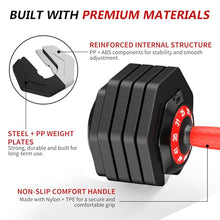 Load image into Gallery viewer, Mouldbody Adjustable Dumbbell Set Pair 50 lb, Adjustable Dumbbells 10-in-1 Free Weight Set, 1-Second Dial Weight Adjustment,Space-Saving Design with Storage Base, Home Gym Strength Training Equipment
