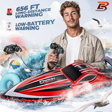 Load image into Gallery viewer, BEZGAR RC Boat, 16 inch Big Brushless Remote Control Boat for Adults and Kids (Red)
