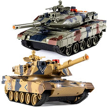 Load image into Gallery viewer, Supdex 1/24 RC Battle Tank Set, Remote Control USA M1A2 and Ger Leopard II Army Toy That Shoots
