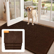 Load image into Gallery viewer, Dog Door Mat for Muddy Paws, 4 Pack 24" x 36", Absorbent Front Door Mat
