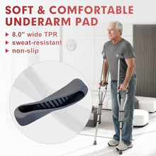 Load image into Gallery viewer, Aluminum Underarm Crutches for Adults &amp; Seniors, Adjustable Height 38.2-61.8 in (16 Levels)
