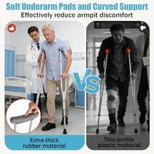 Load image into Gallery viewer, Aluminum Alloy Crutches for Adults, Pair of Height Adjustable Crutch (Fits 4'7" - 6'7"), Universal &amp; Lightweight Crutches
