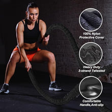 Load image into Gallery viewer, Battle Rope 40FT Battle Rope for Exercise Workout Rope Exercise Rope Battle Ropes for Home Gym Heavy Ropes for Exercise Training Ropes for Working Out Weighted Workout Rope Exercise Workout Equipment
