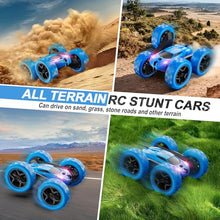 Load image into Gallery viewer, QUNREDA Remote Control Car, RC Cars Toys for Kids Ages 6-12, 4WD Stunt Car with LED Lights
