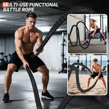 Load image into Gallery viewer, Brobantle Battle Rope 1.5 Inch Diameter,50FT Exercise Workout Ropes for Home Gym Heavy Weighted Training Rope for Working Out

