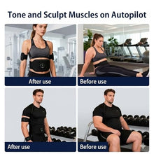 Load image into Gallery viewer, Muscle Fitness AB Belt, 12 Modes &amp; 19 Intensity, Firming &amp; Strengthening Workout Equipment for Abs, Arms, Suitable for Fitness Enthusiasts (Black 1pcs)
