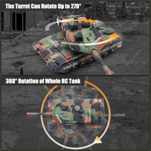Load image into Gallery viewer, RC Tank that Shoots for Kids - 2.4Ghz Remote Control Army Tank Toys with Auto Demo Sound Light Smoke
