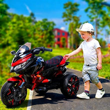 Load image into Gallery viewer, 3-Wheel Ride-On Toy Motorbike with Lighting Wheels, Music Player (Connect with Phone) and Hand Drive (RED-1)
