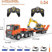 Load image into Gallery viewer, RC Semi-Trailer Engineering Tractor with Sound and Lights, Construction Vehicles Toy for Boys
