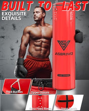 Load image into Gallery viewer, ASBRAVO Punching Bag for Adults, 4ft PU Heavy Boxing Bag Set 12OZ Gloves for MMA Muay Thai Kickboxing Training Home Gym, Martial Art (Unfilled)-Red
