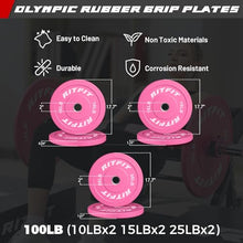 Load image into Gallery viewer, RitFit Barbell Weight Set - 4/6FT Olympic Barbell with Weight Plates (55-115LB Total)
