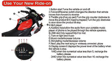 Load image into Gallery viewer, Children's Electric Motorcycle - 12V Electric Motorcycle, Manual Throttle, LED Wheel hub, Music Function,
