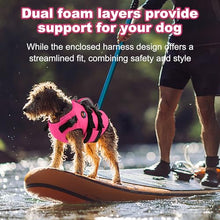 Load image into Gallery viewer, Dogcheer Dog Harness Life Jacket, High Buoyancy Neoprene Dog Life Vest for Swimming Boating, Adjustable Puppy Swim Vest Reflective Pet Float Vest for Small Medium Large Dogs - Pink, XS
