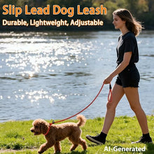 Load image into Gallery viewer, FOVRLZSE 3-Pack 10mm Woven Nylon Dog Slip Leashes, 4.6FT, Red Black Blue

