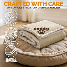 Load image into Gallery viewer, Embroidered Dog Blanket with Name, Personalized Pet Blankets for Dog for Bed Car Couch, Custom Waterproof Dog Blanket Soft &amp; Comfortable for Small, Medium &amp; Large Pet, Best Gift for Dog Lovers- Cream
