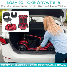 Load image into Gallery viewer, Vive 4 Wheel Mobility Scooter - Electric Powered Wheelchair Device - Compact Heavy Duty Mobile for Travel, Adults, Elderly - Long Range Power Extended Battery with Charger &amp; Basket

