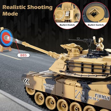 Load image into Gallery viewer, 1/18 US M1A2 Army Tank, 2.4GHz Remote Control Model Toys, Smoke &amp; Sound &amp; LED Lights &amp; Recoil Effects
