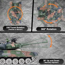 Load image into Gallery viewer, Supdex 1:18 RC Tank That Shoot BBS, 2.4G RUS T-90 Alloy Metal Remote Control Tank Model Toys
