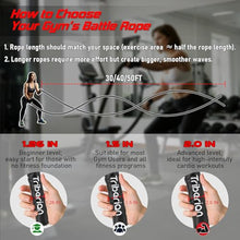 Load image into Gallery viewer, Battle Rope for Home Gym Workout - 1.5 Inch 30ft Heavy Weighted Training Exercise Ropes Fitness Equipment with Sleeve and Anchor Strap Kit for Outdoor Working Out - Red
