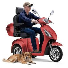 Load image into Gallery viewer, Super Large Electric 3 Wheel Mobility Scooters, Heavy Duty 800W Wheelchair Device, 25 Miles Long Range, All Terrain Mobility Scooter，Speed Adjust, Remote Key,Receive Ready to Ride (3 Wheel-red)
