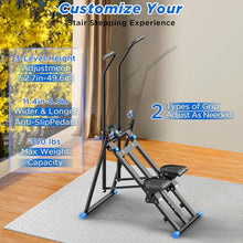 Load image into Gallery viewer, Stair Stepper for Home,Stair Climber Foldable,Large Pedal Vertical Climber Machine for Full-Body Workout,Steppers for Exercise at Home with 300LBS Loading Capacity (Two Handle-Black)
