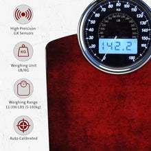 Load image into Gallery viewer, EILISON Highly Advance 2-in-1 Digital &amp; Analog Weighing Scale for Body Weight-400lbs, 4 High Precison GX Sensor Accurate, Thick Tempered Glass, Extra Large Display (Red)
