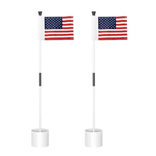 Load image into Gallery viewer, KINGTOP 3 ft White Golf Flagstick Sets with USA Flags, 2 Pack
