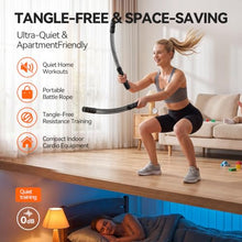 Load image into Gallery viewer, LunaHush Weighted Ropeless Battle Ropes for Home Gym, 3 Adjustable Resistance, Heavy Duty Cordless Battle Ropes for HIIT, Full Body Workout, Men &amp; Women, Black
