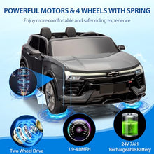 Load image into Gallery viewer, Kids Ride On Car 24V 2-Seater SUV Licensed Chevrolet Blazer Battery-Powered Electric Vehicle w/Parent Remote Control | Black
