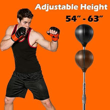Load image into Gallery viewer, Punching Bag with Stand(2Black Rubber Mat) - One-Touch Suction Attachment,Height Adjustable,Speed Bag for Training, Boxing Equipment, Boxing Bag for Teens &amp; Adults

