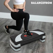 Load image into Gallery viewer, BalanceFrom Aerobic Step Platform Trainer with Adjustable 3-Level Risers, 400 Pound Weight Capacity – Non-Slip Exercise Stepper for Cardio, Strength, and Fitness Workouts at Home or Gym
