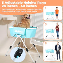 Load image into Gallery viewer, KITPLUS Portable Dog Bathtub, 5 Height Adjustable Dog Washing Station for Pet Shower and Grooming Foldable Bathing Tub with Storage &amp; Anti-Slip Design for Small Large Dogs
