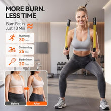 Load image into Gallery viewer, LunaHush Weighted Ropeless Battle Ropes for Home Gym, 3 Adjustable Resistance, Heavy Duty Cordless Battle Ropes for HIIT, Full Body Workout, Men &amp; Women, Yellow

