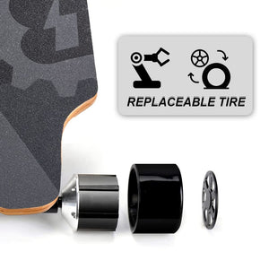 38" Dual Brushless Hub-Motor Electric Skateboard Longboard Scooter 3.3" PU Wheels