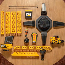 Load image into Gallery viewer, Cat Construction Workforce Jumbo Tower Crane Set, 50-Inch RC Crane Toy with 360-Degree Rotation, Hook and Wrecking Ball, Light, Skid Steer and 4" Figure, USB Rechargeable, Ages 5+
