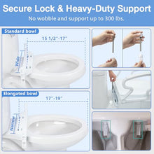 Load image into Gallery viewer, Soaids Raised Toilet Seat Risers for Seniors, Elevated Toilet Seat with Handles, 3-Level Height Adjustable, Support up to 300 Lbs
