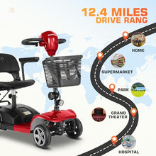 Load image into Gallery viewer, Wooken 4-Wheel Mobility Scooter for Seniors, Adults, Elderly, Foldable Mobility Scooter, Powered Mobility Scooter Wheelchair Device, All Terrain Compact Heavy Duty Mobility for Travel
