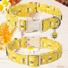 Load image into Gallery viewer, ARING PET Bees Dog Collar, Cute Spring Summer Yellow Bee Pet Collars for Puppy Small Medium Large Boy Girl Dogs-S
