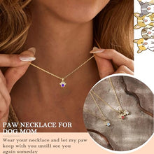 Load image into Gallery viewer, Pet Memorial Gifts for Dogs, Dog Memorial Gifts for Loss of Dog June Birthday Gift for Women Christmas Stocking Stuffers Alexandrite Birthstone Necklace for Women 14k Gold Necklace with Dogs Paw
