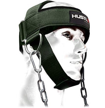 Load image into Gallery viewer, Hustle Athletics Neck Harness for Weight Training - Ultra Durable and Comfy Neck Exerciser for The Ultimate Neck Training - Build a Strong Neck - Neck Weight Lifting Harness (Military Green)
