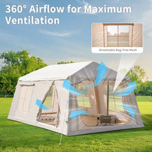Load image into Gallery viewer, ABORON 8-10 Person Inflatable Camping Tent, 2-Room Glamping Tent with Pump
