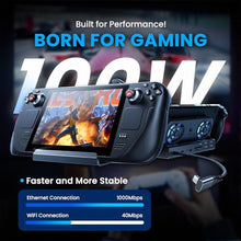 Load image into Gallery viewer, Docking Station for Steam Deck ROG Ally with Dual Cooling Fans, 10-IN-1 Stream Deck Dock with 4K@60Hz, 1000Mbps Gigabit Ethernet, 5USB Ports and 100W Charging Port for Steam Deck OLED/Switch/Legion Go
