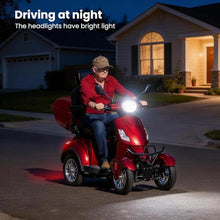 Load image into Gallery viewer, Super Large Electric 4 Wheel Mobility Scooters, Heavy Duty 800W Wheelchair Device, 25 Miles Long Range, All Terrain Mobility Scooter，Speed Adjust, Remote Key,Receive Ready to Ride (Red)
