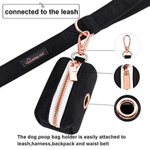 Load image into Gallery viewer, ARING PET Dog Waste Bag Dispenser, Soft Black Doggy Poop Bags Holders Attach to Any Leashes, Velvet Portable Washable Pet Waste Pouch Dispenser with Metal Zipper
