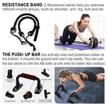 Load image into Gallery viewer, Ab Roller Wheel, 10-In-1 Ab Exercise Wheels Kit with Resistance Bands, Knee Mat, Jump Rope, Push-Up Bar (Black)
