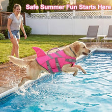 Load image into Gallery viewer, Dogcheer Shark Fin Dog Life Jacket, Adjustable Dog Harness Life Vest for Swimming Boating, Reflective Puppy Swim Vest Pet Flotation Device for Small Medium Large Dogs -Pink, XS
